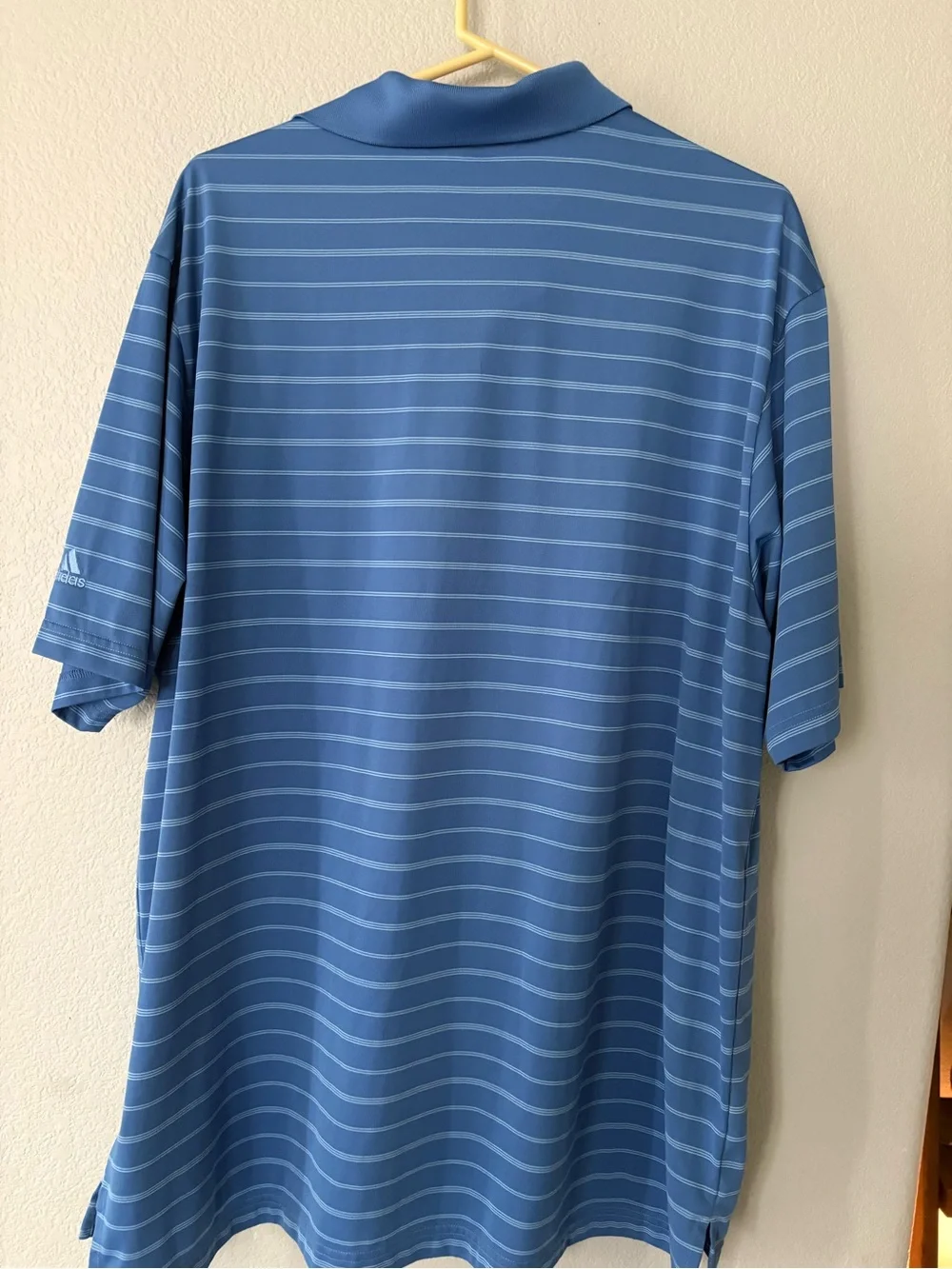 Men's Adidas Blue Striped Golf Polo Shirt sz XL